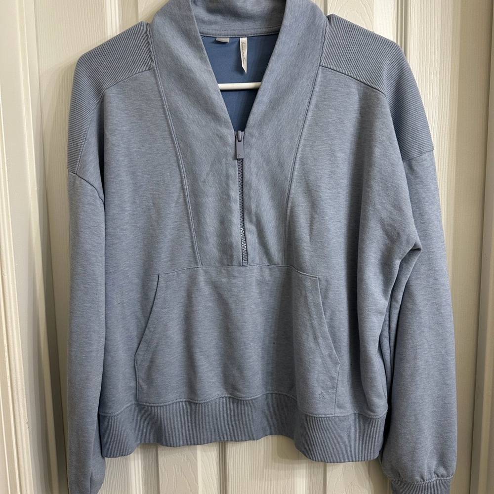 Women Travis Mathew Blue Half-Zip Sweater